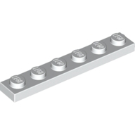 Lego destička 1x6, bílá (366601)